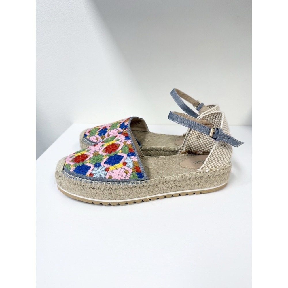 Boden Multicolor Floral Embroidered Denim Espadrilles 40 9 - Picture 2 of 6